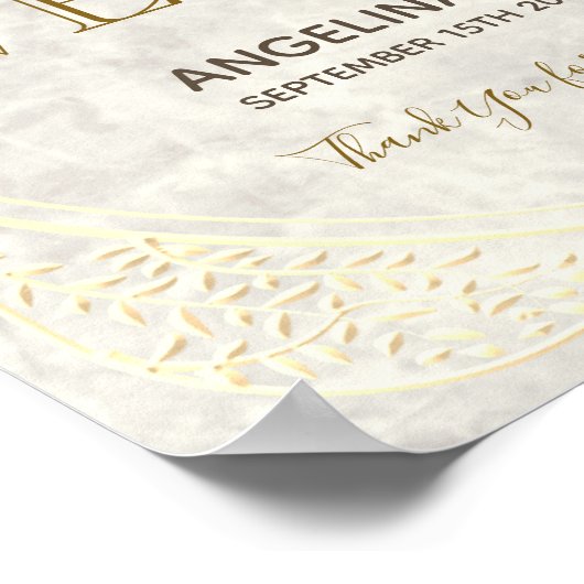 Gold Marble Welcome Wedding Poster (Hoek)