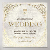 Gold Marble Welcome Wedding Poster (Voorkant)