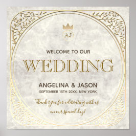 Gold Marble Welcome Wedding Poster