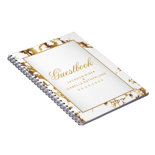 Gold Marble & White - Guestbook Notitieboek (Rechterzijde)