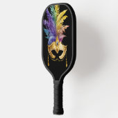 GOLD MARDI GRAS MASKER MET KLEURSTOF PICKLEBALL PADDLE (Links)