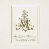 Gold Marian Cross Virgin Mary Funeral Prayer Kaart (Voorkant)