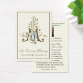Gold Marian Cross Virgin Mary Funeral Prayer Kaart (Bureau)