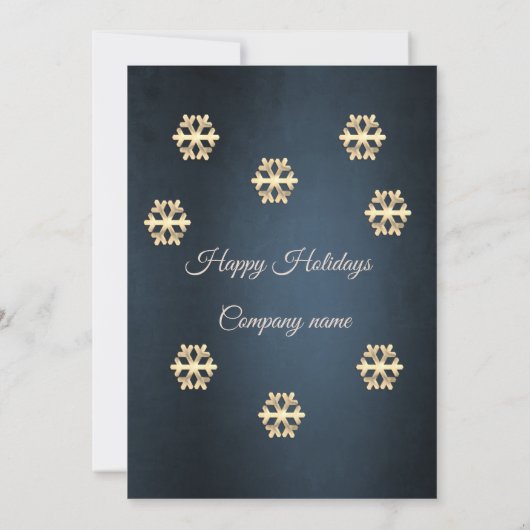 Gold marineblauw kerstfeest kaart (Achterkant)