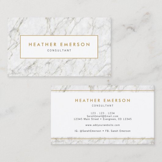 Gold Marmer Visitekaartje (Voorkant / Achterkant)