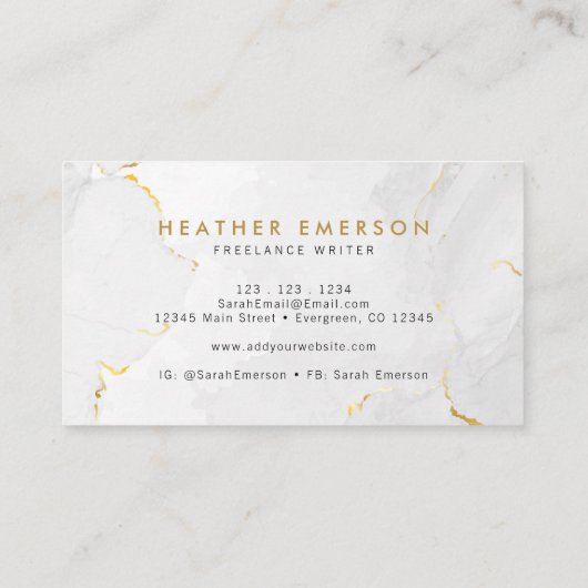 Gold Marmer Visitekaartje (Achterkant)