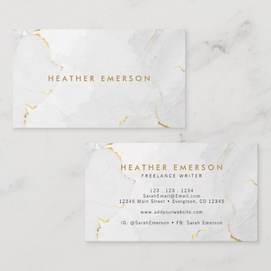 Gold Marmer Visitekaartje (Voorkant / Achterkant)