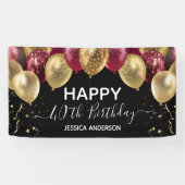 Gold Maroon Birthday Party Spandoek (Horizontaal)