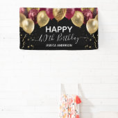 Gold Maroon Birthday Party Spandoek (Insitu)