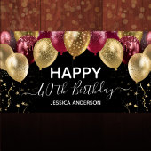 Gold Maroon Birthday Party Spandoek