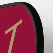 Gold & Maroon College Team Kleuren Monogram Pickleball Paddle (Links Detail)