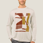 Gold Maroon Pink MCM Look Geometrische kunst Abstr Tri-Blend Shirt (Voorkant volledig)