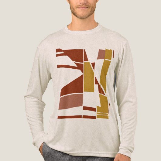 Gold Maroon Pink MCM Look Geometrische kunst Abstr Tri-Blend Shirt (Voorkant volledig)