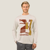 Gold Maroon Pink MCM Look Geometrische kunst Abstr Tri-Blend Shirt (Voorkant)