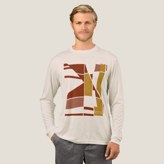 Gold Maroon Pink MCM Look Geometrische kunst Abstr Tri-Blend Shirt (Voorkant)