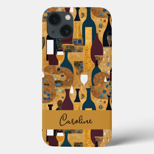 Gold Maroon Wine Pattern Case-Mate iPhone Case (Achterkant)