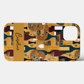 Gold Maroon Wine Pattern Case-Mate iPhone Case (Achterkant (horizontaal))