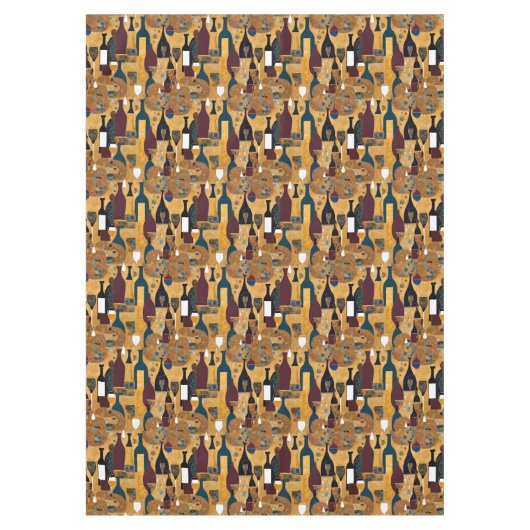 Gold Maroon Wine Pattern Tafelkleed (Voorkant)