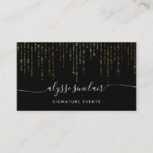 Gold Marquee Signature Calligraphy Script Visitekaartje (Voorkant)