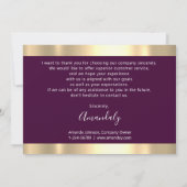 Gold Marsala - Bedankt dat je de Logo van de Kaart (Achterkant)