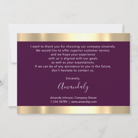 Gold Marsala - Bedankt dat je de Logo van de Kaart (Achterkant)