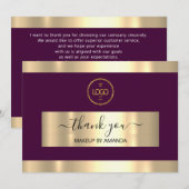 Gold Marsala - Bedankt dat je de Logo van de Kaart (Voorkant / Achterkant)