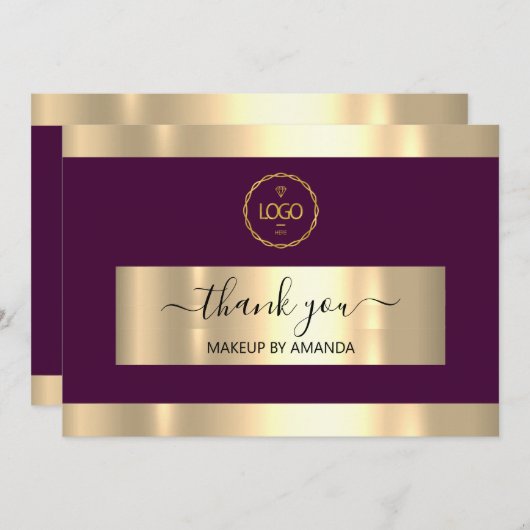 Gold Marsala - Bedankt dat je de Logo van de Kaart (Voorkant / Achterkant)