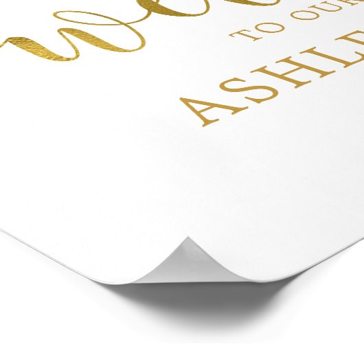 Gold Marsala Boho Autumn Wedding Welcome Poster (Hoek)