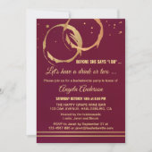 Gold Marsala Wine Bachelorette Kaart (Voorkant)