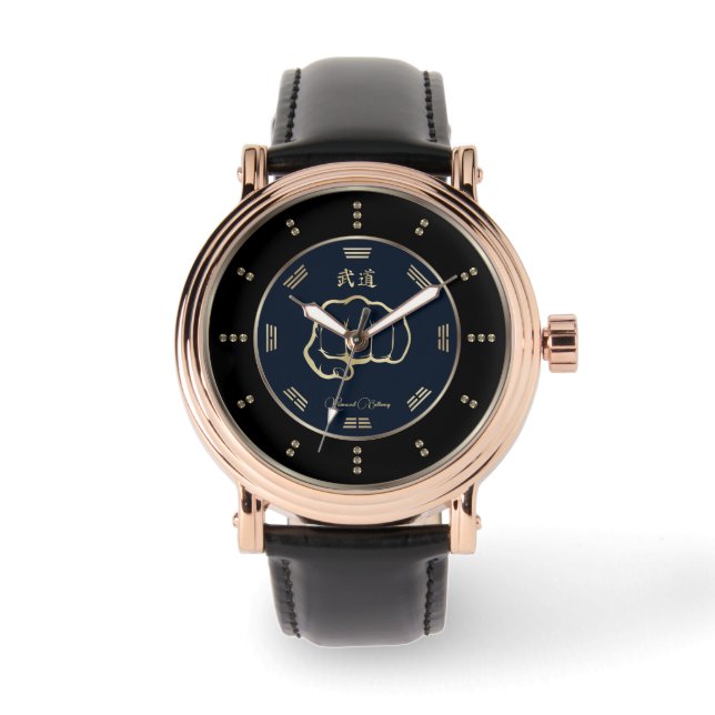 Gold Martial Arts Fist Horloge (Voorkant)