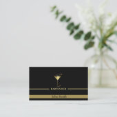 Gold Martini Logo Bartender Visitekaartje (Staand voorkant)