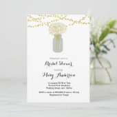 Gold Mason Jar Bridal Shower Kaart (Staand voorkant)