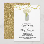 Gold Mason Jar Bridal Shower Kaart (Voorkant / Achterkant)