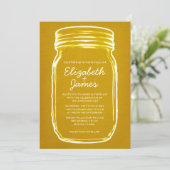 Gold Mason Jar Wedding Invitations Kaart (Staand voorkant)