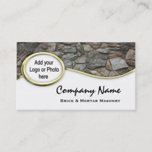 Gold Masonry Rock Logo Foto Visitekaartjes