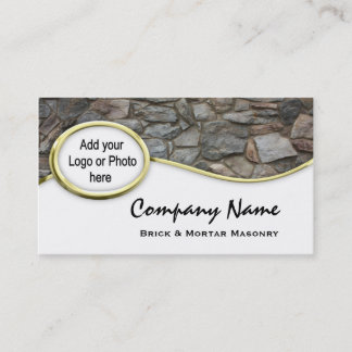 Gold Masonry Rock Logo Foto Visitekaartjes