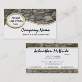 Gold Masonry Rock Logo Foto Visitekaartjes (Voorkant / Achterkant)