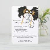 Gold Masquerade Ball Mask Costume Halloween Part Kaart (Staand voorkant)