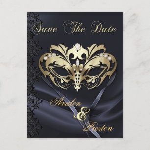 Gold Masquerade Black Jewel bewaart het Briefkaart