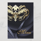 Gold Masquerade Black Jewel Wedding Menu (Achterkant)