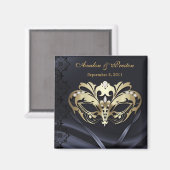 Gold Masquerade Black sparen de datum magneet (Voorkant / Achterkant)