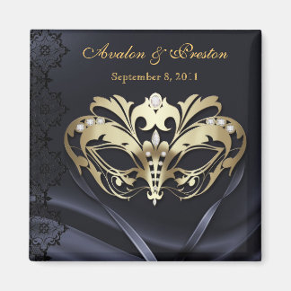 Gold Masquerade Black sparen de datum magneet