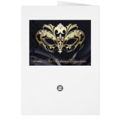 Gold Masquerade Black Table Number Card (Achterkant)