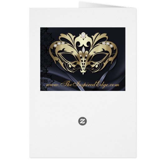Gold Masquerade Black Table Number Card (Achterkant)