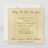 Gold Masquerade Mask Blue New Years Uitnodiging (Achterkant)