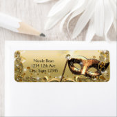 Gold Masquerade Masker Elegant Ball Birthday Party Etiket (Insitu)