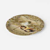 Gold Masquerade Masker Elegant Ball Birthday Party Papieren Bordje (Gekanteld)