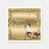 Gold Masquerade Masker Elegant Ball Birthday Party Servetten (Voorkant)