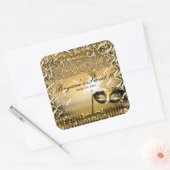 Gold Masquerade Masker Elegant Ball Birthday Party Vierkante Sticker (Envelop)
