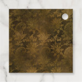  Gold Masquerade Masker en Damask Bedankjes Labels (Achterkant)